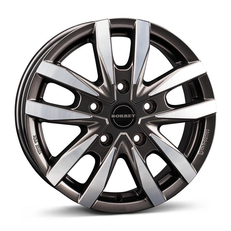 Borbet CW5 mistral anthracite glossy polished 6,5x16 5x120 ET60 CB65.1 R14 1260 kg 497459