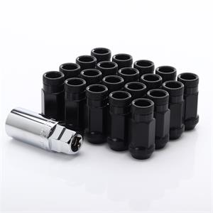 JR Nuts Forged Steel Black M12x1.5x45 JN1 Open 60° 20 pcs + Key