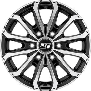 MSW 48 Van 6 Holes Gloss Black Full Polished 6,5×16 6×125 ET68 CB74,1 60° 1350 kg W19341002T56