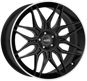 Dotz LongBeach dark Black/polished lip 10,5x21 5x112 ET43 CB66,6 60° 1045 kg OLO1R8BL43E